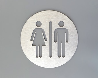 Toilet Door Signs Bathroom Door Signs Set of 3 Square Aluminium Die Cut Signs Toilet Door Signs Bathroom Door Signs Set of 3 Square Aluminium Die Cut Signs