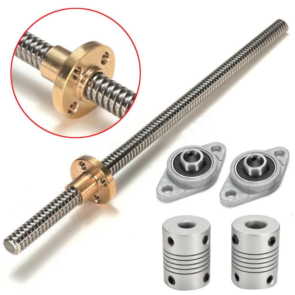 linear shaft+nut housing+couper+KP08 SK8 Lead screw pitch 2mm lead 2mm L-200mm linear shaft+nut housing+couper+KP08 SK8 Lead screw pitch 2mm lead 2mm L-200mm