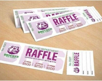 1000 PRINTED PERSONALISED RAFFLE PRIZE DRAW TICKETS EVENTS 