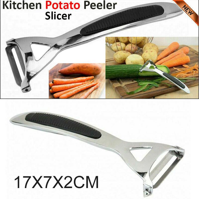Chrome Alloy Potato Peeler Kitchen Vegetable Fruit Slicer Speed Rapid Tool UK Chrome Alloy Potato Peeler Kitchen Vegetable Fruit Slicer Speed Rapid Tool UK