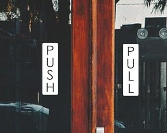 Push and Pull Door Window Stickers Vinyl Warning green and red self adhesive 
