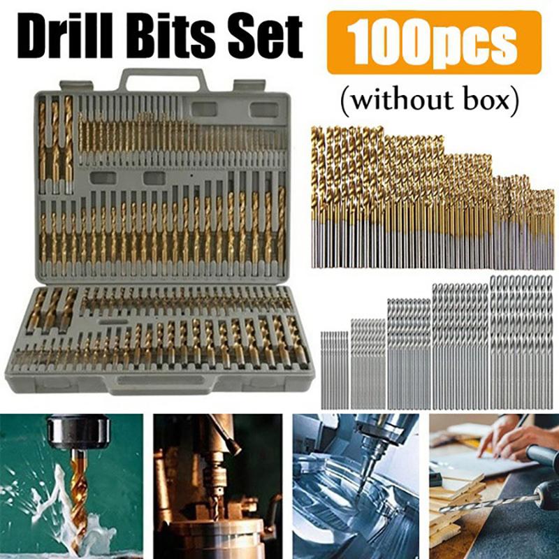 50 Piece HSS Metric Twist Drill Bit Set Titanium Nitride Coated Metal UKStock R7 