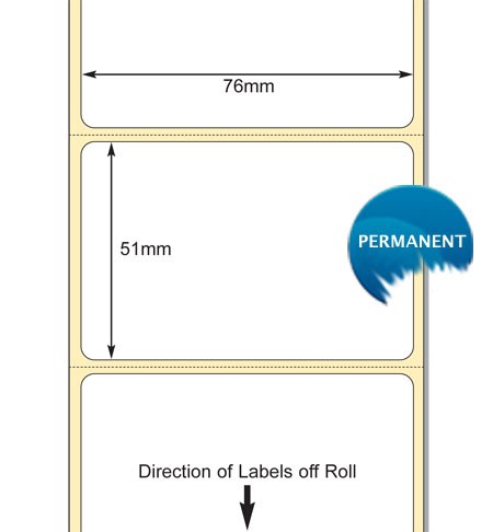 Plain White Self adhesive Labels 76 x 51mm 