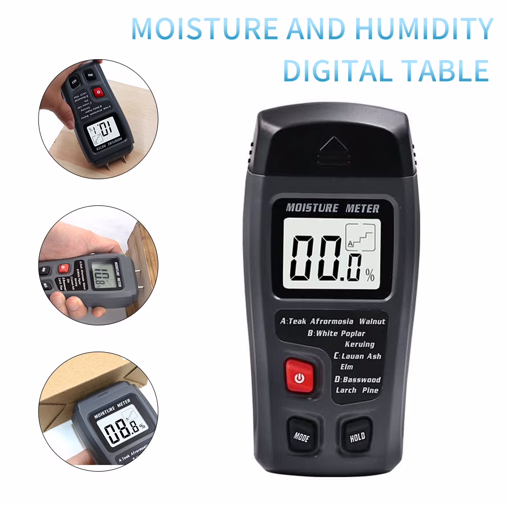 Damp Meter Digital LCD Moisture Detector Wood Humidity Caravan Tester Tool New 