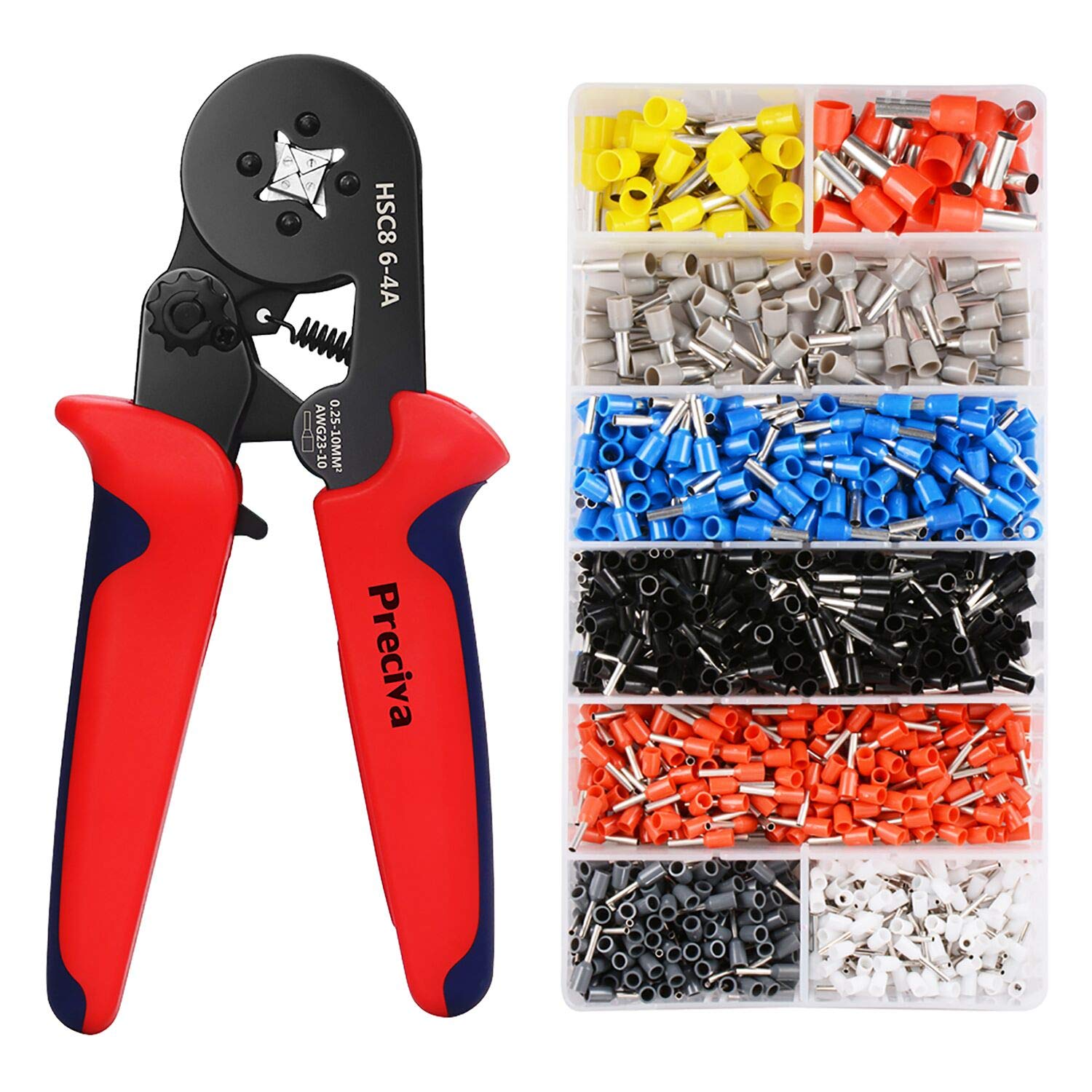 Ratchet Crimper Plier Crimping Tool Cable Wire Electrical Terminals Kit w/ Box 