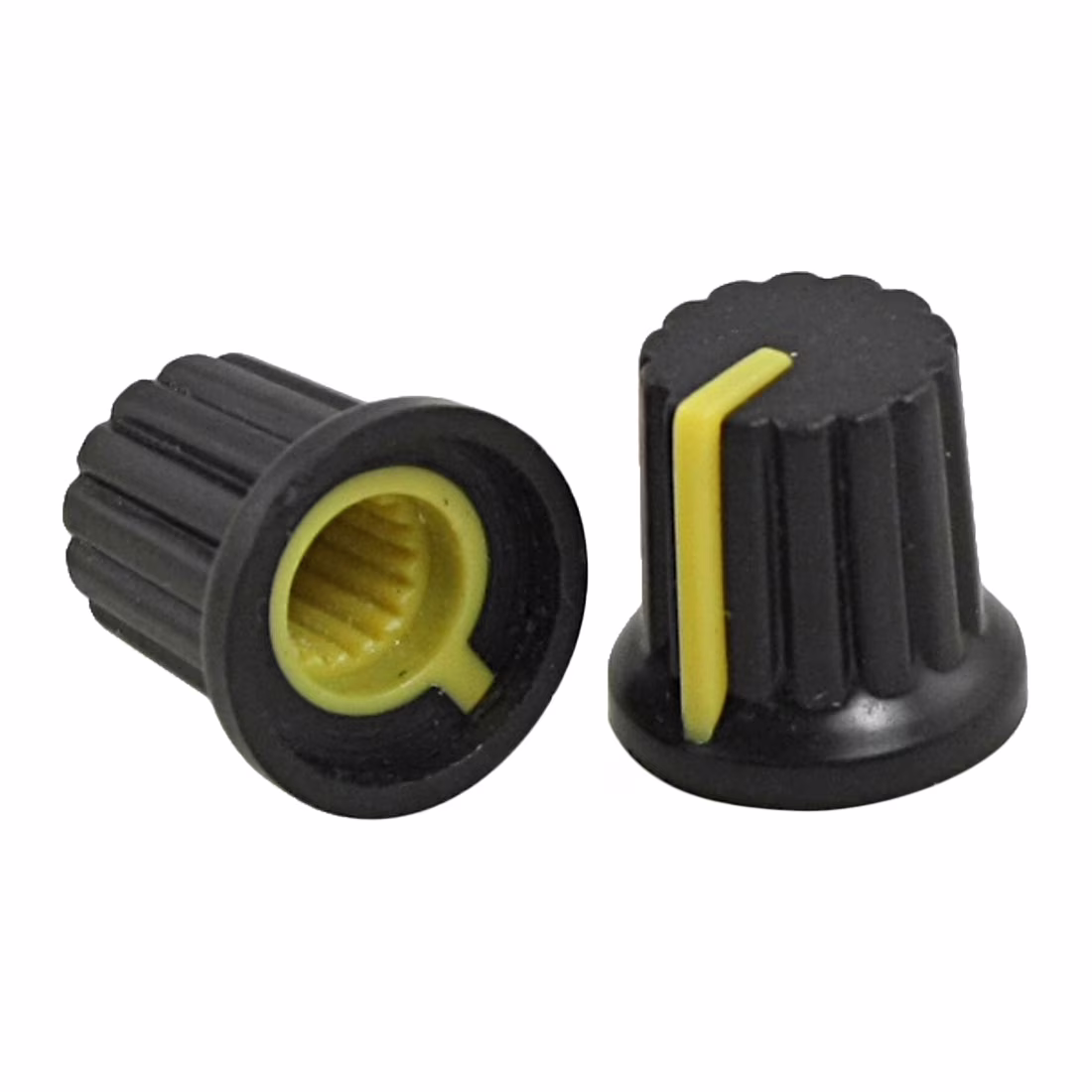 10 Pcs 6mm Shaft Hole Dia Plastic Threaded Knurled Potentiometer Knobs Caps OuWD 