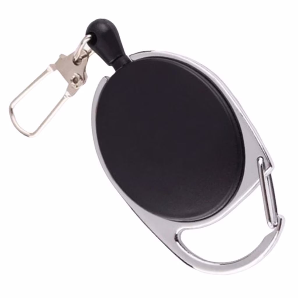 2 x Retractable Recoil Mini Pen Belt Clip Keyring Lanyard Carabiner Comfort 