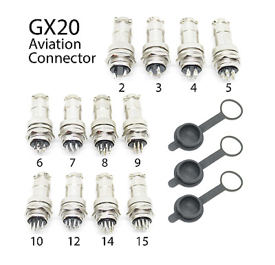 Docking Aviation Plug Connectors GX20-2/3/4/5/6/7/8/9/10/12/14/15Pin Hole 20mm 