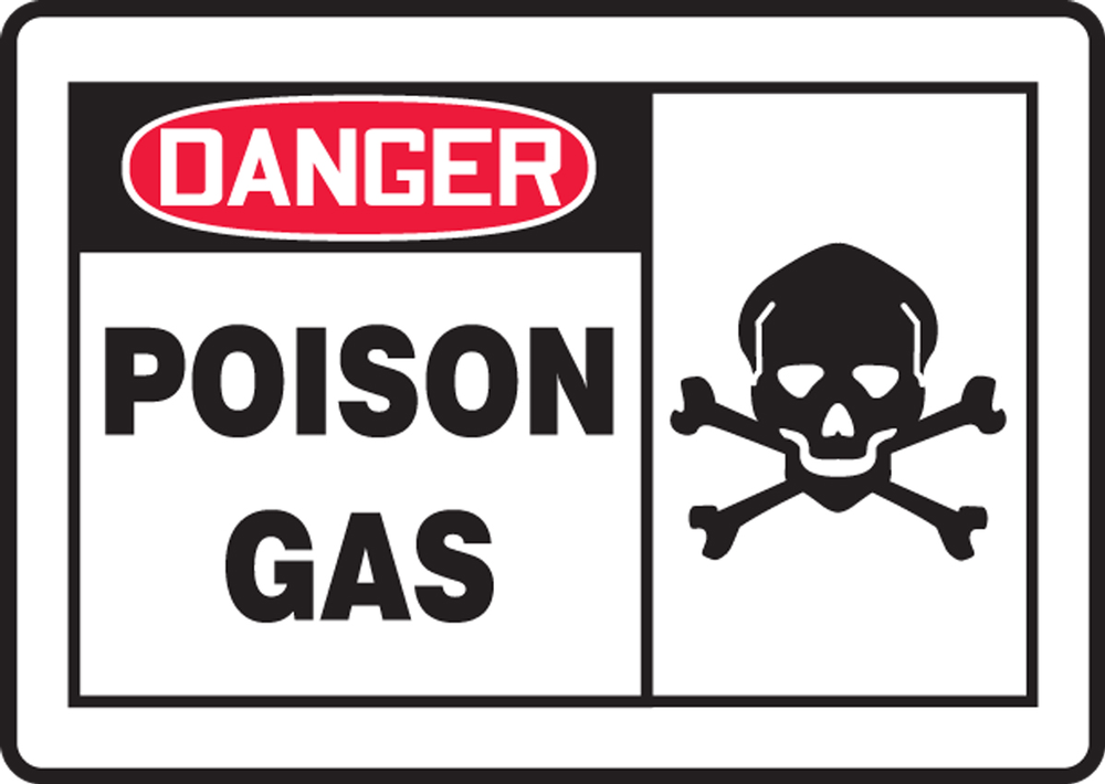 Poison Gas 2 Dangerous Warning Health & Safety Signs PVC Stickers /Adhesive 
