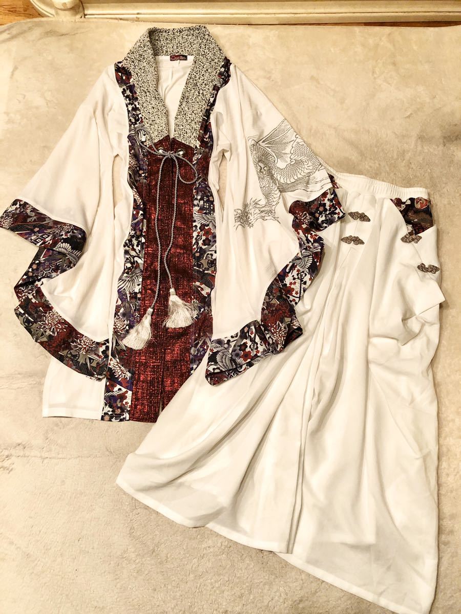 キューティーフラッシュqutie flash超絶レアシリーズ白着物振袖ロングスカートセット新品