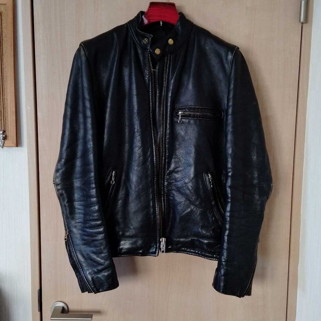 レザージャケット　メンズ　シングルライダースジャケット　バンソン　タイプB 黒　36