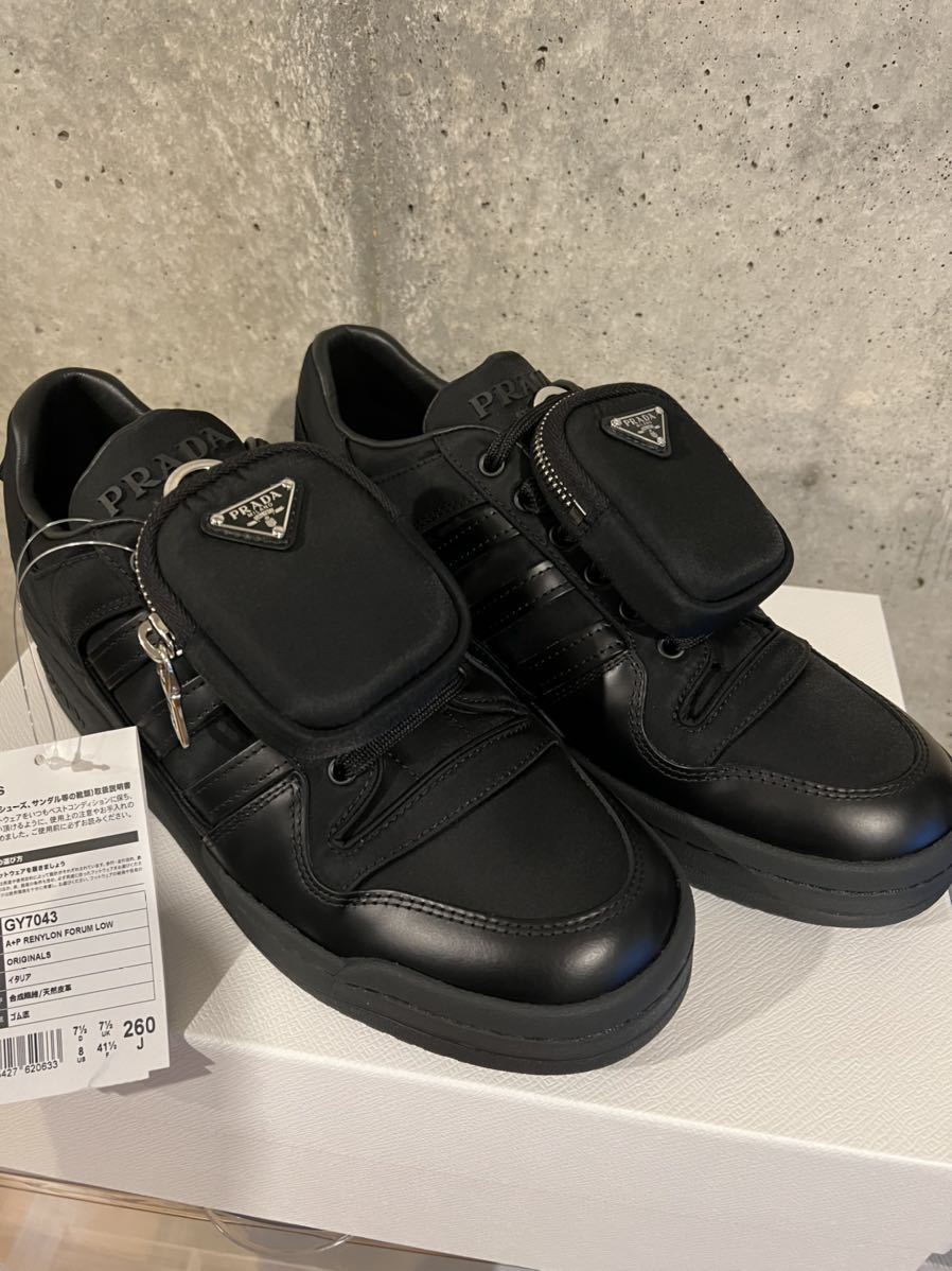 26.0cm adidas PRADA RENYLON FORUM LOW BLACK 26