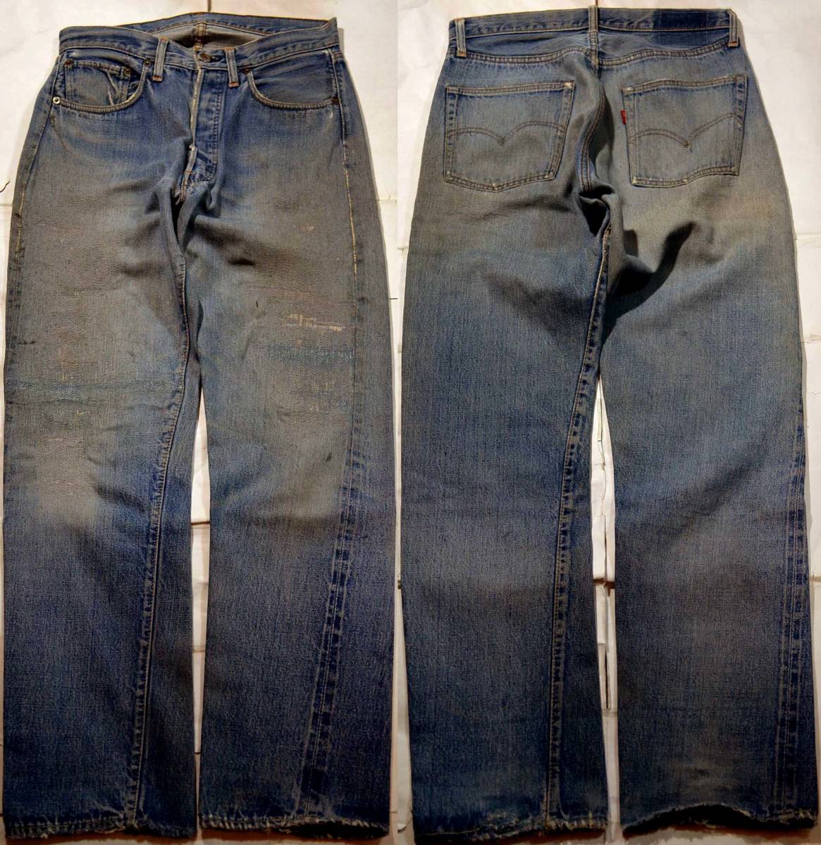 v92/LEVIS501 66前期 ヴィンテージ 最初期スレキスタンプ イエローステッチ