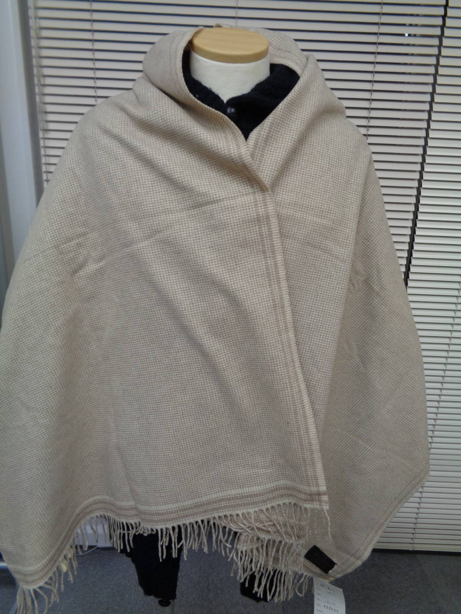 半額以下！ 定価 ¥68,000 GLEN PRINCE 大判 グレンプリンス マフラー 長さ190cm　幅70cm カシミヤ　ベージュ　グレンチェック柄