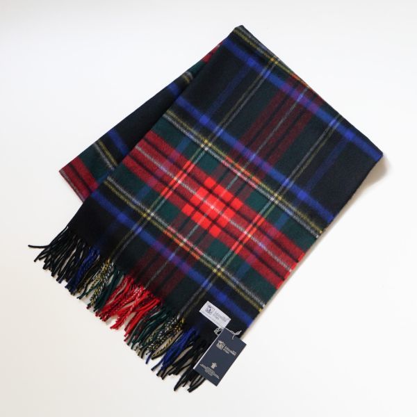 【新品未使用・国内正規品】ジョンストンズ Johnstons カシミヤ大判ストール ブラックスチュワート カシミア ストール 100％ 221213-27