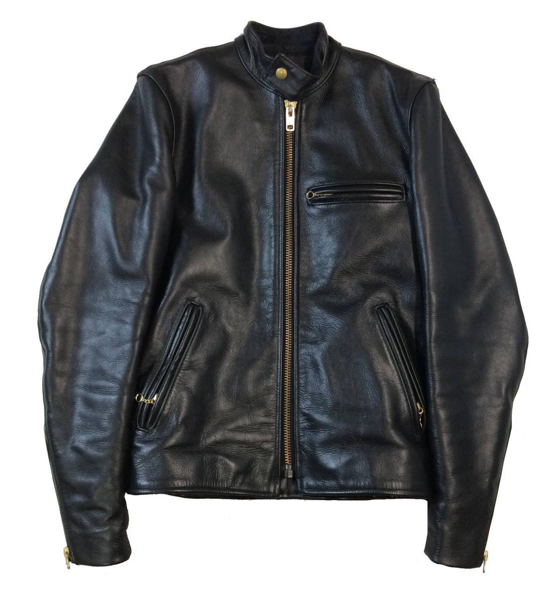 VANSON バンソン USA製 シングル レザー ライダースジャケット ブラック ライナー付き メンズ 32