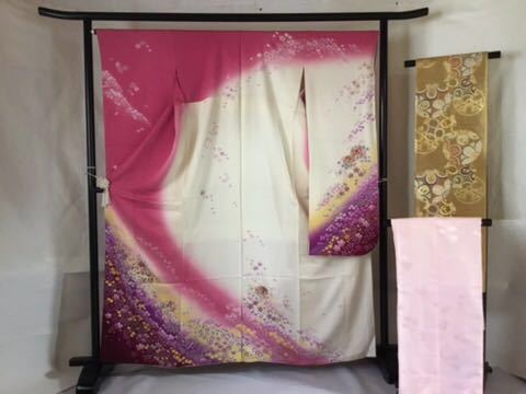304 振袖3点セット（振袖+袋帯+長襦）（オーダーで仕立てしたお振袖です。）