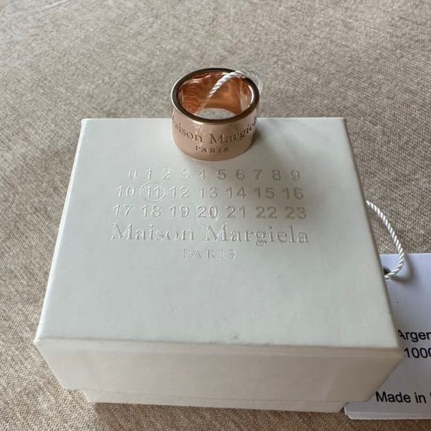 3新品 メゾンマルジェラ ブランドロゴ リング 指輪 ローズ ゴールド 23SS 3 11号 Maison Margiela 11 レディース シルバー製 アクセサリー