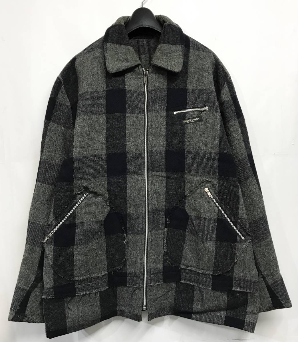 アーカイブ 初期 1995AW UNDERCOVER アンダーカバー ウール チェック マッキノージャケット F ジップ ビンテージ JUN TAKAHASHI