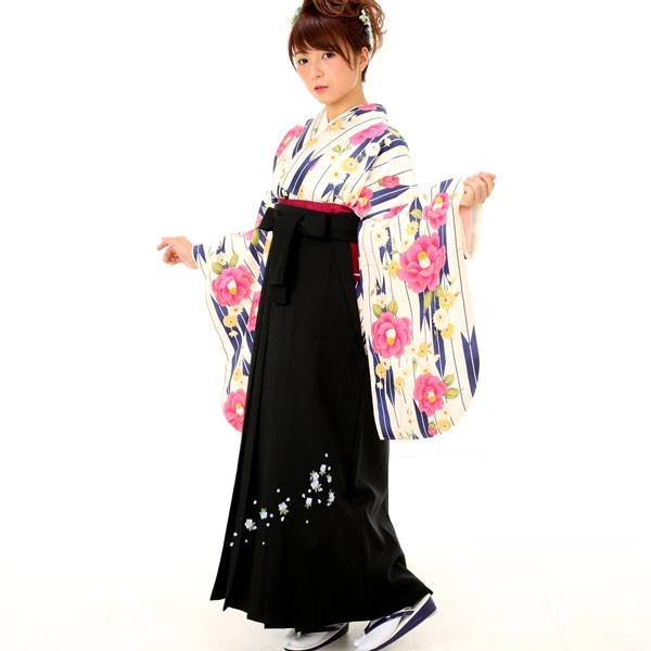 着物袴セット ジュニア用へ直し144cm～150cm ボヌールセゾン 袴色選択可能 矢羽 矢絣柄 新品 （株）安田屋 NO26879-03