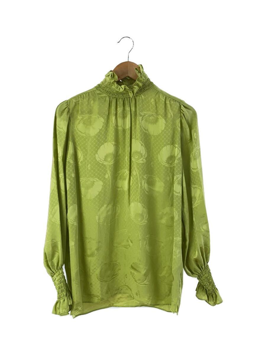 GUCCI◆長袖ブラウス/44/シルク/GRN/585388
