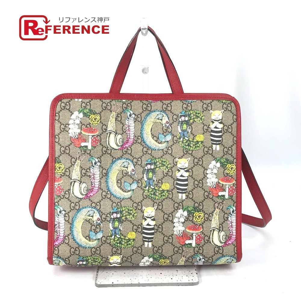 GUCCI グッチ 612992 チルドレンズ キャット 猫 2WAY ショルダーバッグ 斜め掛け GG ヒグチユウコ ハンドバッグ ベージュ キッズ【中古】