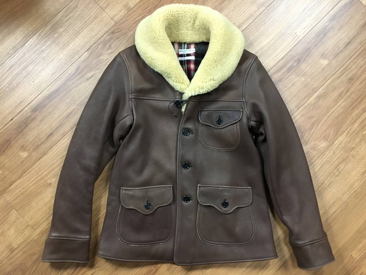 未使用品 Heller's Cafe LARRY'S COLLECTION ヘラーズカフェ Leather Worker’s Jacket ディアスキン 鹿革 ワーカーズ ジャケット サイズ36