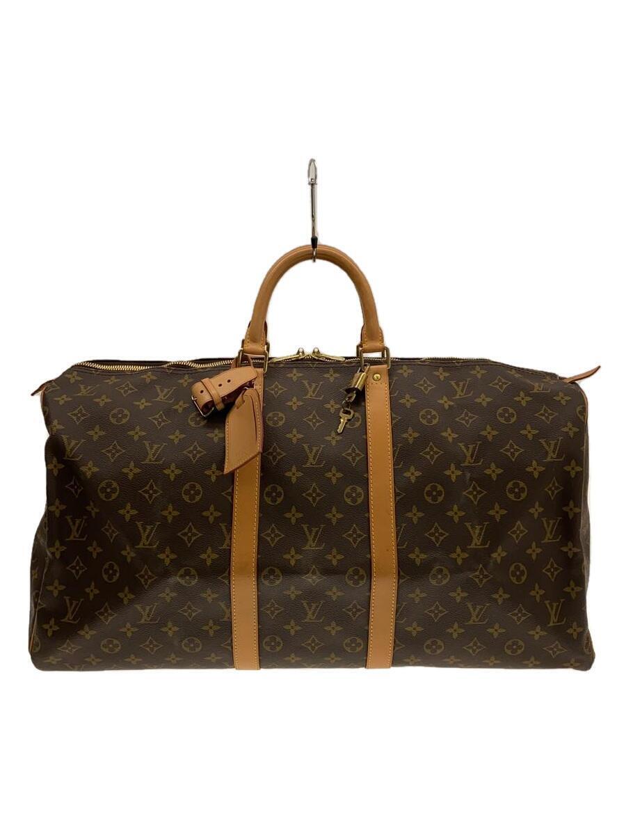 LOUIS VUITTON◆キーポル・バンドリエール55_モノグラム・キャンバス_BRW/PVC/ブラウン/ルイヴィトン