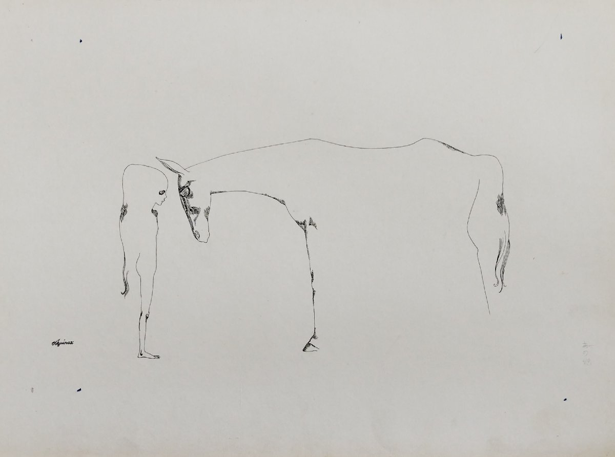 真作保証『宇野亜喜良 肉筆原画 画稿 あの娘 あのこ』直筆サイン入