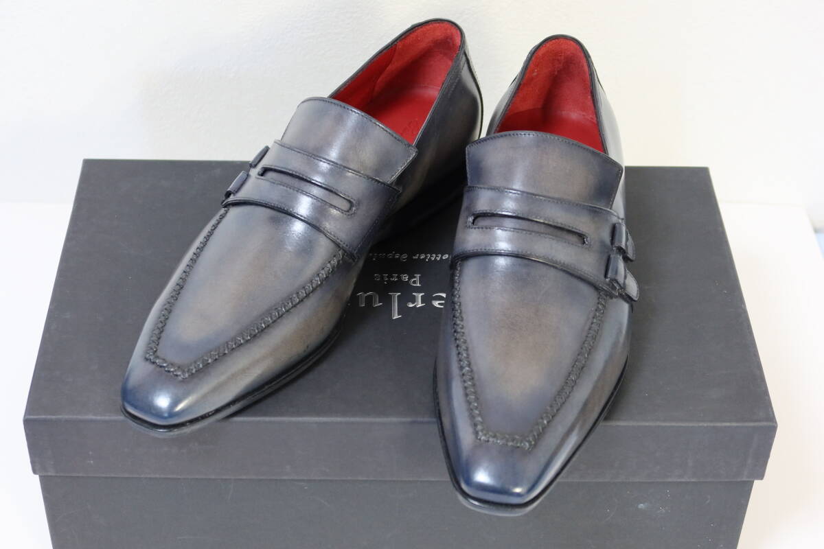 Berluti Andy Art Collection 6 1/2 室内試着のみ ネイビー ローファー ベルルッティ アンディ アート