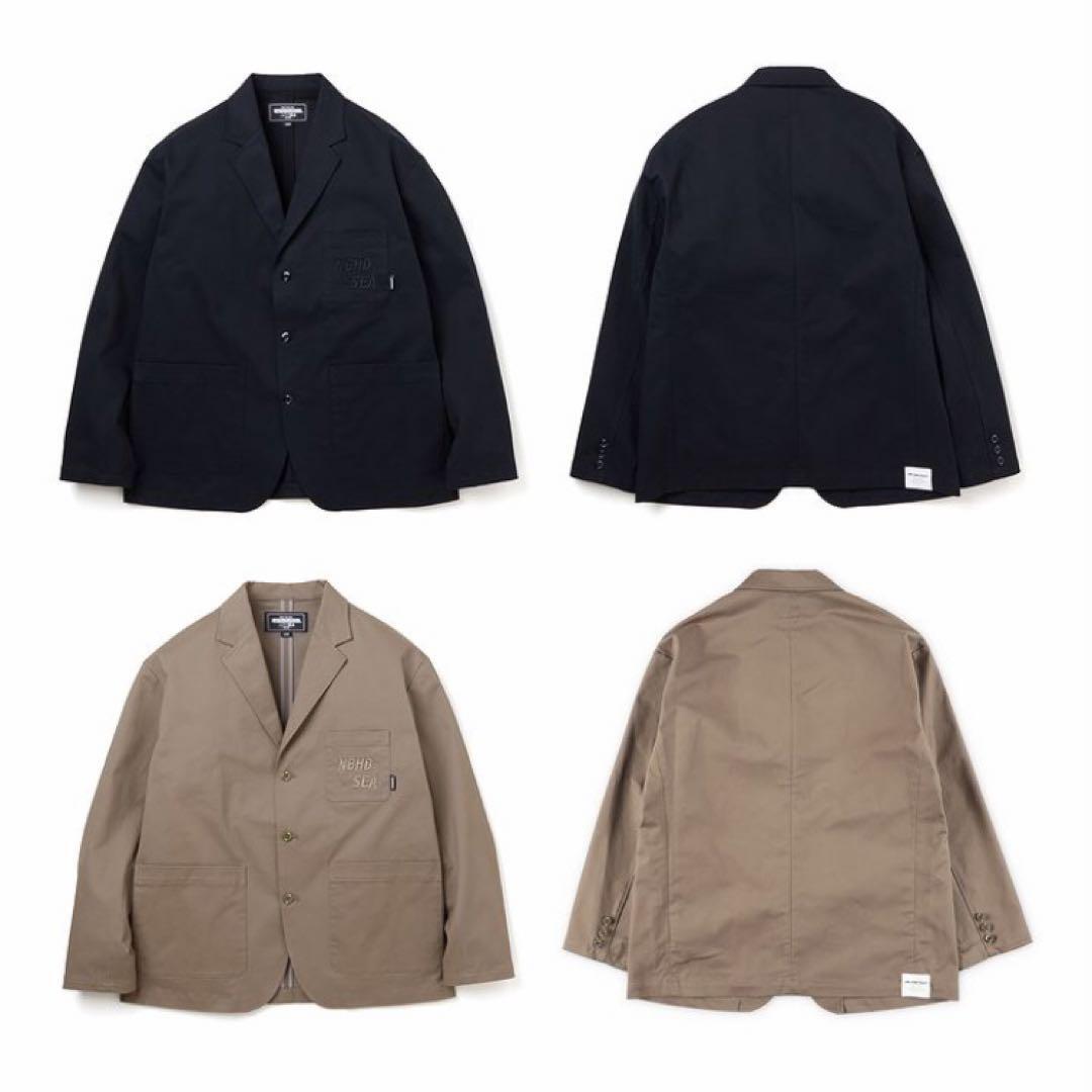即決!!黒L NEIGHBORHOODネイバーフッドWIND AND SEAウィンダンシー3BUTTON JACKETテーラードJKTジャケット3ボタンWDS NHブレザー スーツ