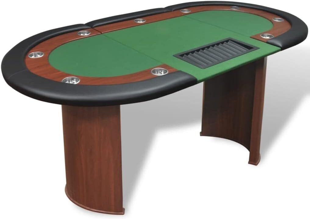 新品 10人用 ポーカーテーブル ディーラーエリア＆チップトレイ付き 送料込み