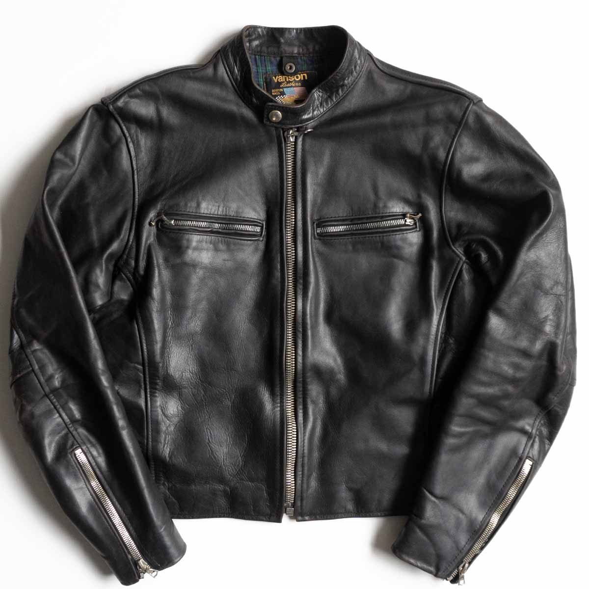 【ビッグサイズ/希少モデル】 VANSON 【COMT ホースハイド シングルライダースジャケット】42 レザー コメット USA製 バンソン 2405168