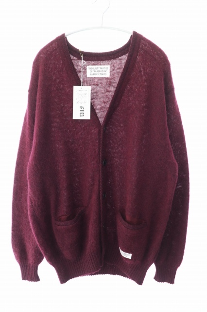 ワコマリア WACKO MARIA 22AW MOHAIR CARDIGAN BURGUNDY モヘア ニット カーディガン 22FW-WMK-KN06 L バーガンディ ブランド古着ベクトル