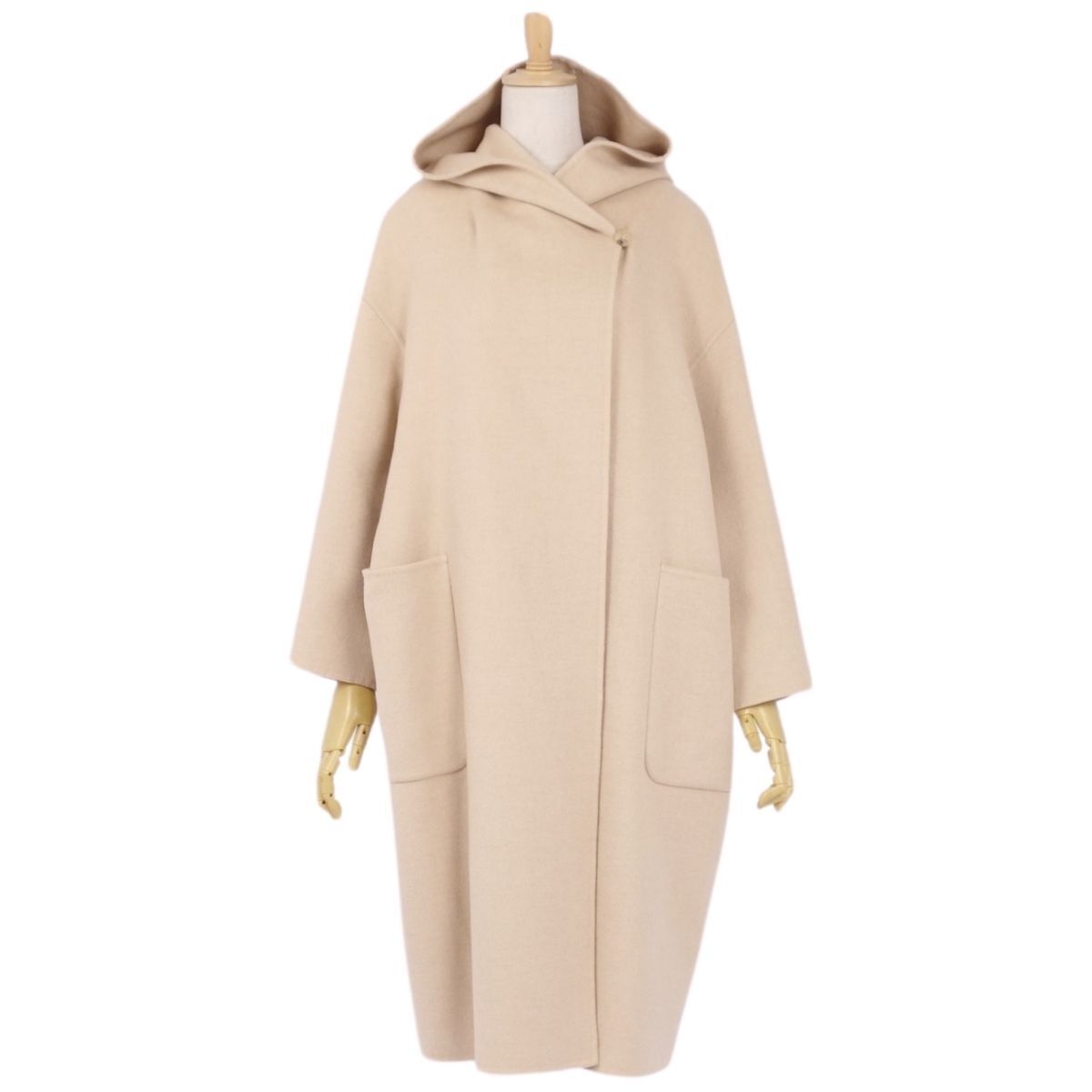 未使用 マックスマーラ Max Mara 白タグ cucito a mano クチートアマーノ フーデッドコート キャメルヘアー JI36 cf06mb-rm10f10521
