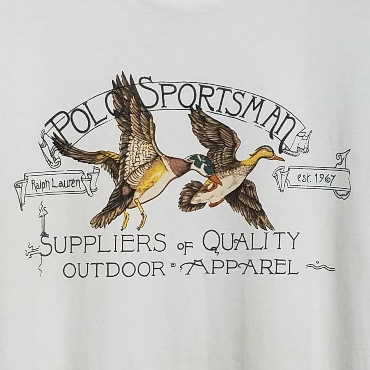 【レア　クリーニング済】　ラルフローレン　ポロスポーツマン　ralphlauren　polosportsman　鴨柄　カモ　半袖Tシャツ　ティーシャツ　M L