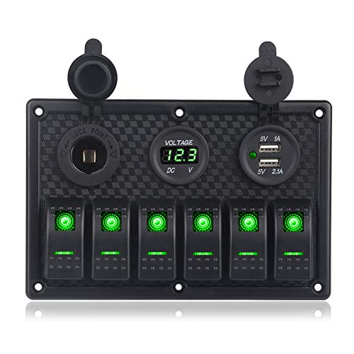 5 X Car 12V ON/OFF Round Rocker Boat Toggle Switch Push Button BlacYNFKNJ 