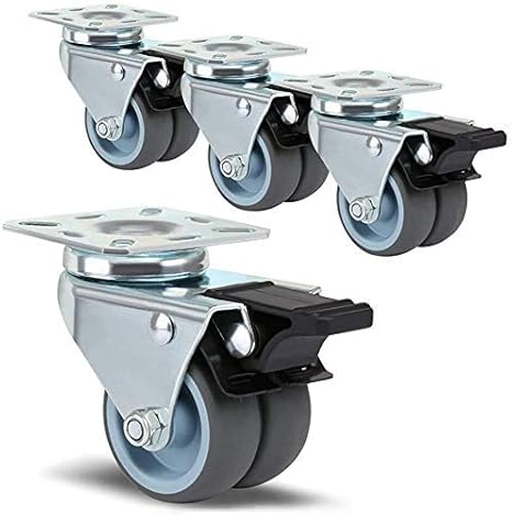 4 x Heavy Duty 50mm Rubber Swivel Castor Wheels Trolley Furniture Caster 320KG 4 x Heavy Duty 50mm Rubber Swivel Castor Wheels Trolley Furniture Caster 320KG