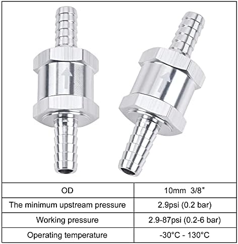 O3U6 Check Valve Fuel crude oil engine valve Aluminum 8mm 