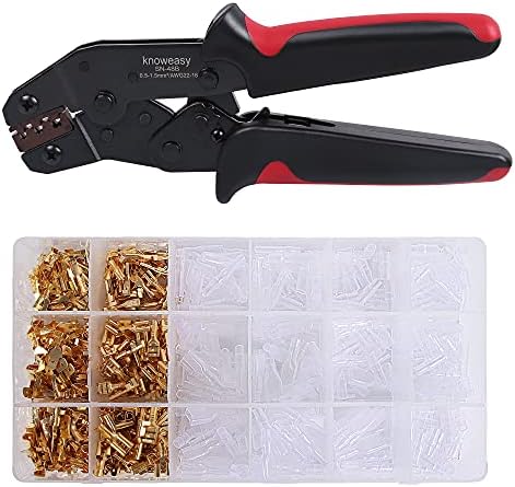 SN-48B Crimp Plier Tool 22-16AWG & 600pcs Female Spade Terminals for Dupont EW 