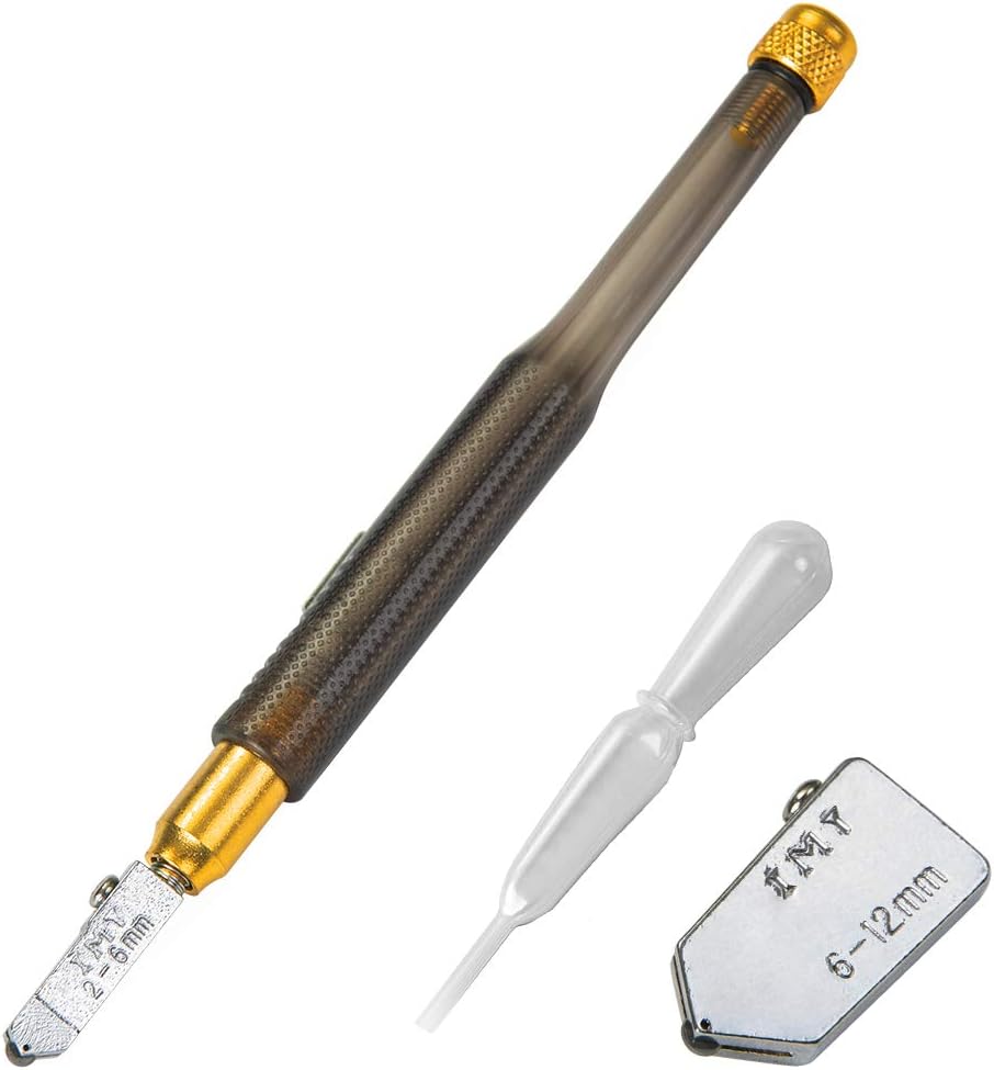Self-Lubricating 6-Wheel Tipped Glass Glazing Cutter Cutting Craft Hand Tool 