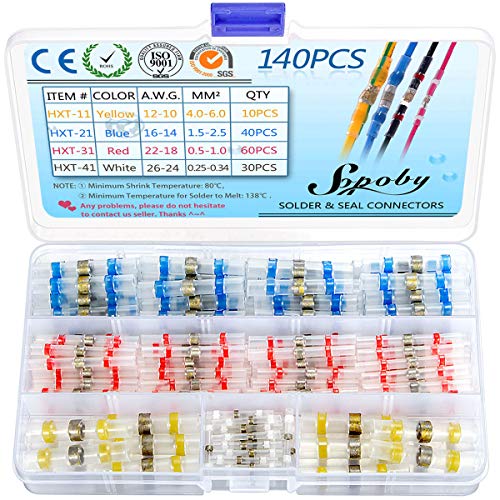 10X Seal Heat Shrink Butt Wire Connectors Terminals AWG22-18 Red Solder Sle LD 10X Seal Heat Shrink Butt Wire Connectors Terminals AWG22-18 Red Solder Sle LD
