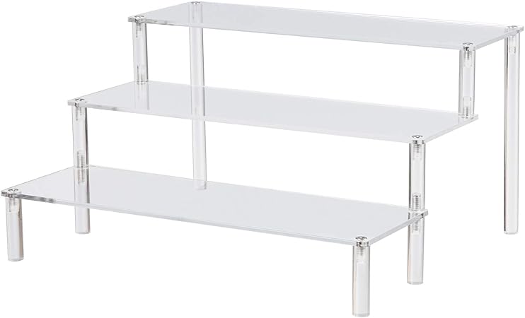 3Step Tier Craft Fair Tiered Display Stand Acrylic Nail Polish Jewellery Plinth☃ 3Step Tier Craft Fair Tiered Display Stand Acrylic Nail Polish Jewellery Plinth☃
