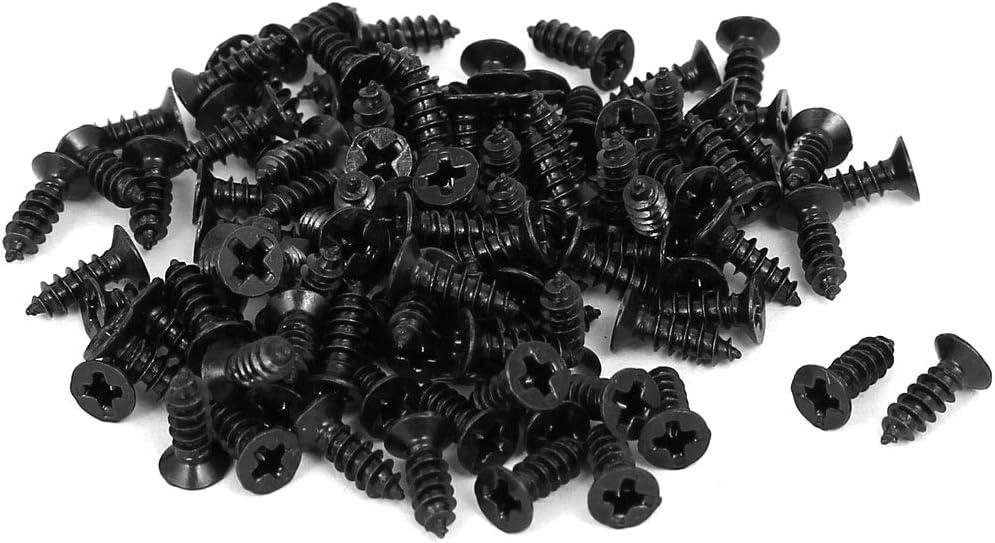 100Pcs x M2.6*8mm Countersunk Head Self Tapping Screw Phillips Ni-Plated Steel 