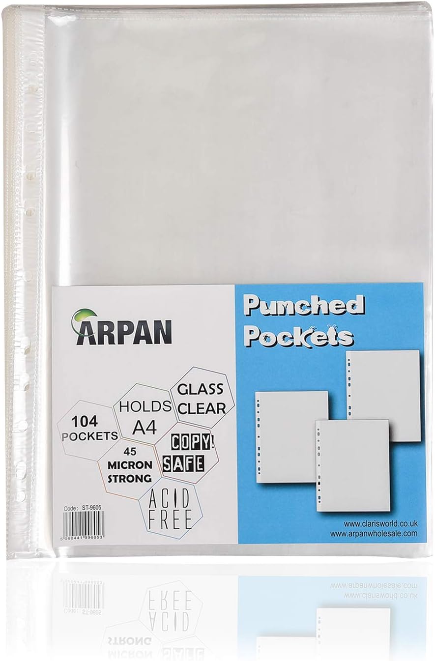 100x A4 Clear Glass Poly Punched Pocket Heavy Duty Lever Arch Ring Binder Wallet 100x A4 Clear Glass Poly Punched Pocket Heavy Duty Lever Arch Ring Binder Wallet