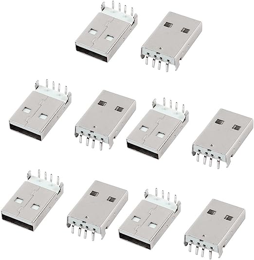 20 Pcs 4 Pin Type B USB Right Angle Female Jack Socket Connector PCB Mount 