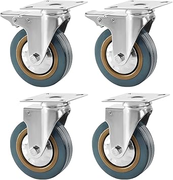 4pcs 100mm Heavy Duty Swivel Castor Wheels Trolley Furniture Caster Rubber 600kg 4pcs 100mm Heavy Duty Swivel Castor Wheels Trolley Furniture Caster Rubber 600kg