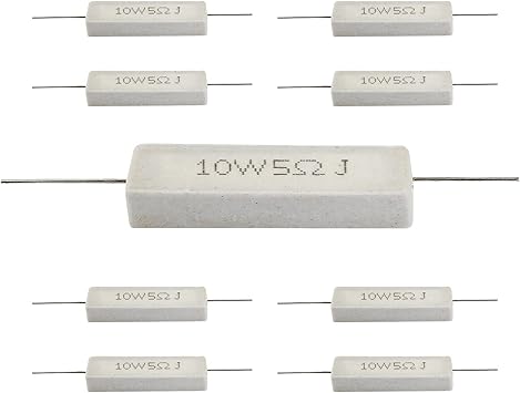 10pcs 10W 5 Ohm 5R 5% Wirewound Ceramic Cement Resistor 0X 