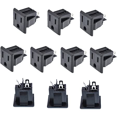 10Pcs US 3 poles power socket plug black AC 125V 15A UK 10Pcs US 3 poles power socket plug black AC 125V 15A UK