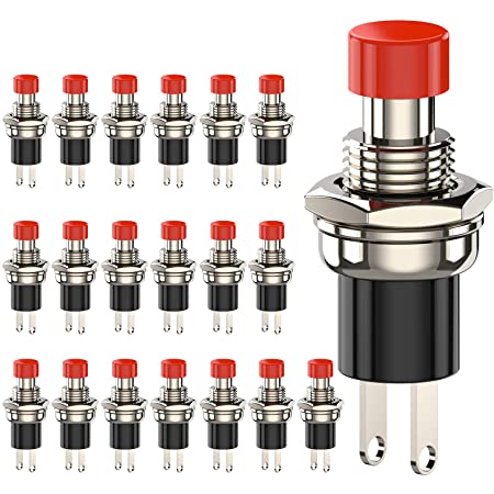 Momentary Round Push Button Switch 12mm SPST Red On- Off 